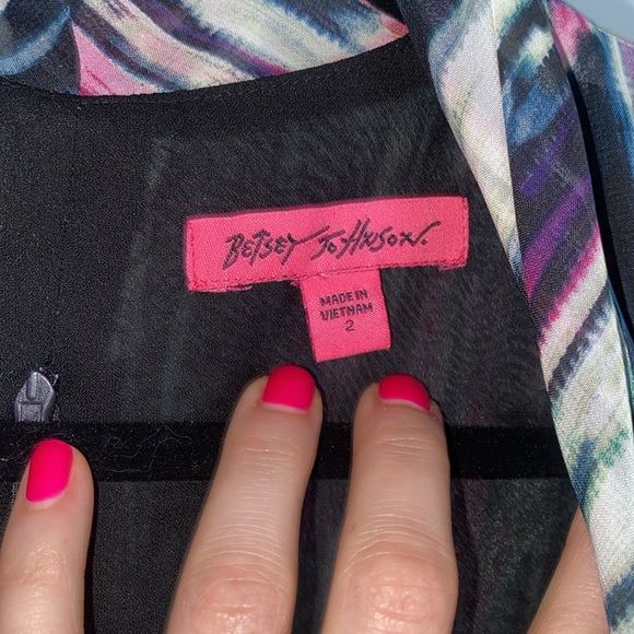 Betsey Johnson Blue and Pink 3/4 Sleeve Dress - Picture 4 of 10